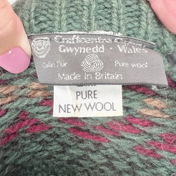 Vintage Craftcentre Cymru Gwynedd Wales Sweater Men's Pure Wool Sweater Size L - Picture 6 of 10